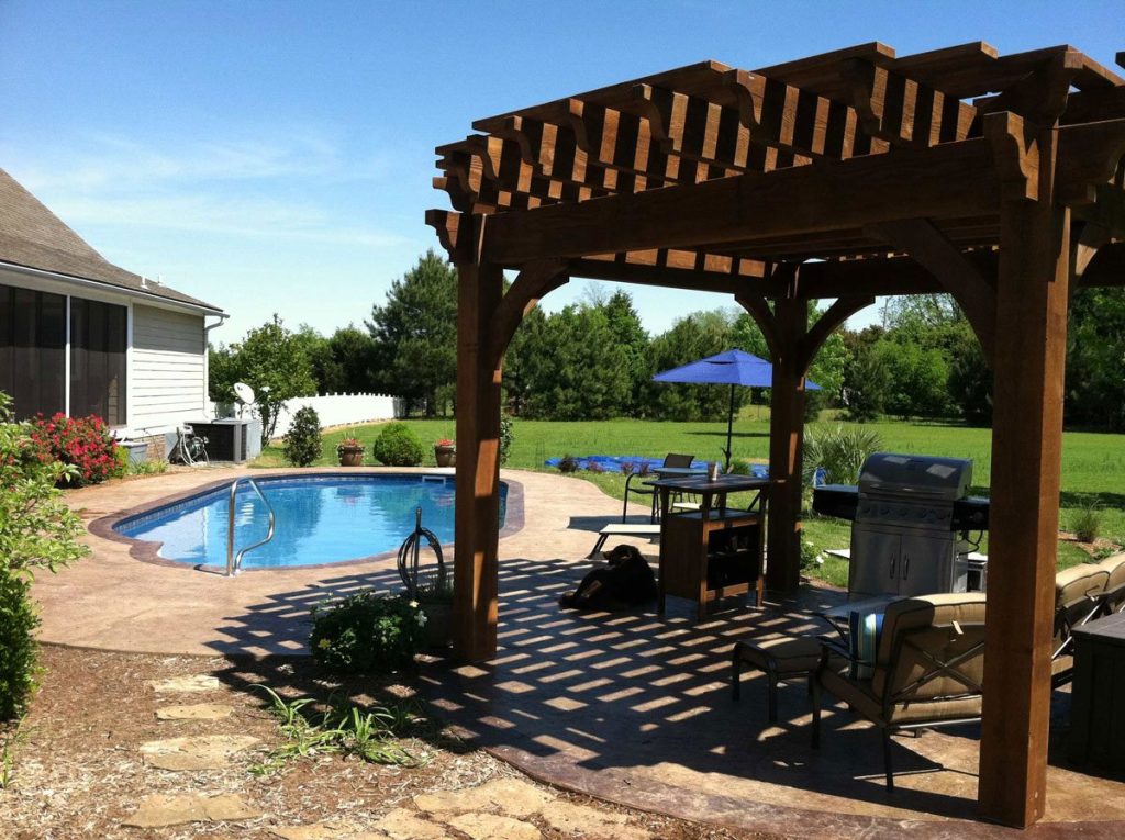 Poolside shade structures