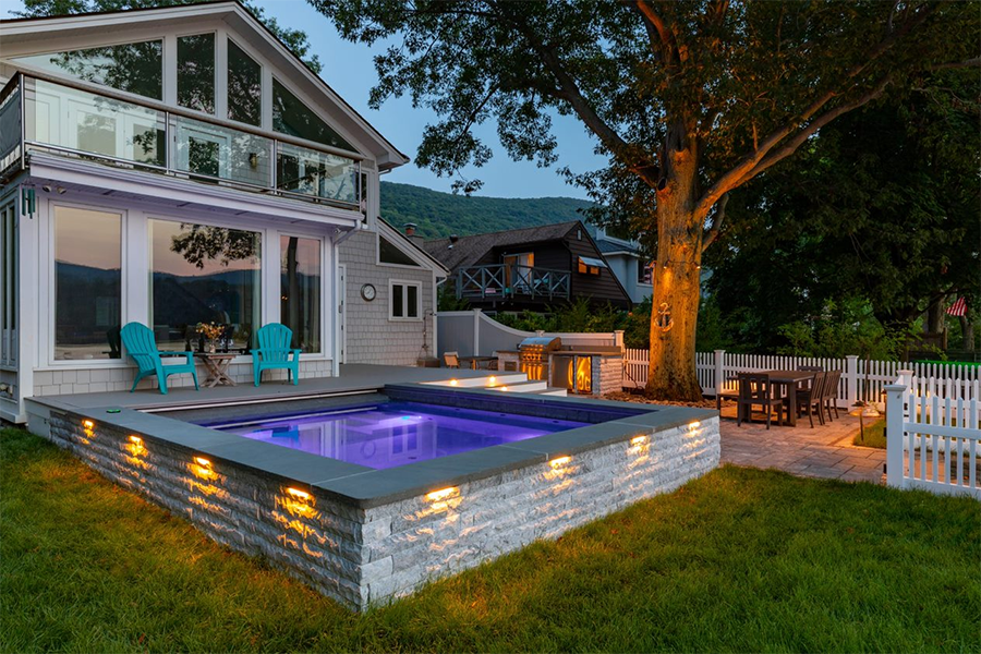 Backyard pool designs modern